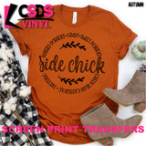 Screen Print Transfer - Side Chick Round - Black
