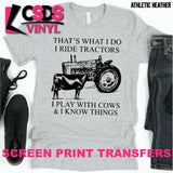 Screen Print Transfer - I Ride Tractors - Black