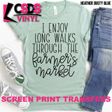 Screen Print Transfer - Long Walks through the Farmer's Market - Black