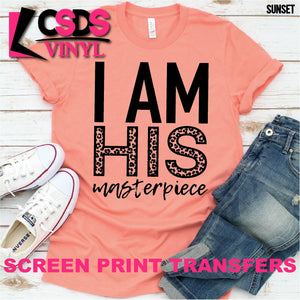 Screen Print Transfer - I am His Masterpiece - Black