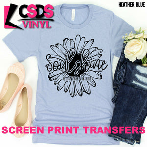 Screen Print Transfer - Soul Shine Sunflower - Black