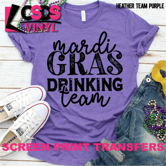 Screen Print Transfer - Mardi Gras Drinking Team - Black