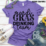 Screen Print Transfer - Mardi Gras Drinking Team - Black