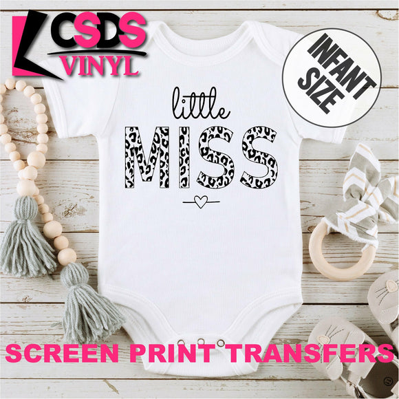 Screen Print Transfer - Leopard Little Miss INFANT - Black