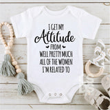 Screen Print Transfer - I Get My Attitude INFANT - Black
