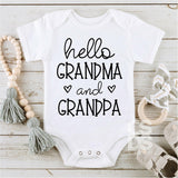 Screen Print Transfer - Hello Grandma and Grandpa INFANT - Black