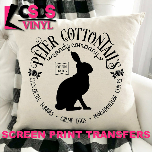 Screen Print Transfer - Peter Cottontail's Candy Shop PILLOW/HOME DECOR - Black