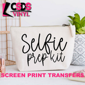 Screen Print Transfer - Selfie Prep Kit COSMETIC BAG - Black