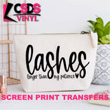 Screen Print Transfer - Lashes COSMETIC BAG - Black