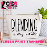 Screen Print Transfer - Blending is my Cardio COSMETIC BAG - Black
