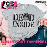 Screen Print Transfer - Dead Inside Skull - Black
