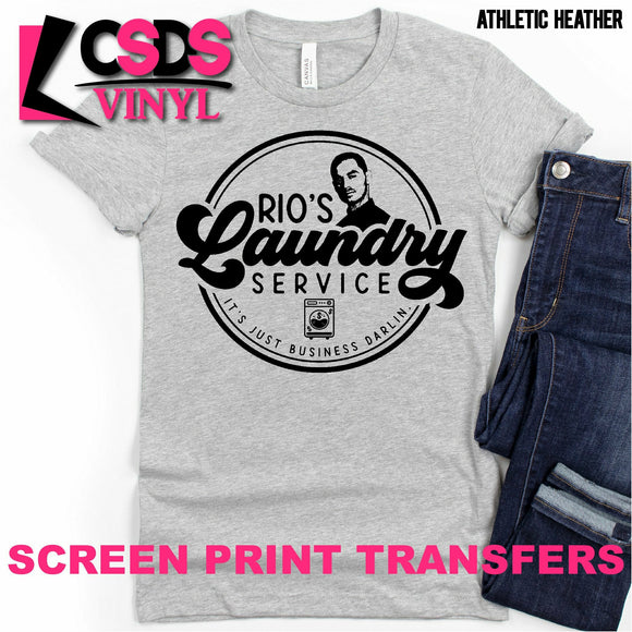Screen Print Transfer - Rio's Laundry Service - Black