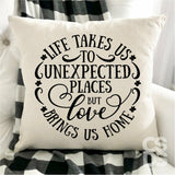 Screen Print Transfer - Love Brings Us Home PILLOW/HOME DECOR - Black DISCONTINUED