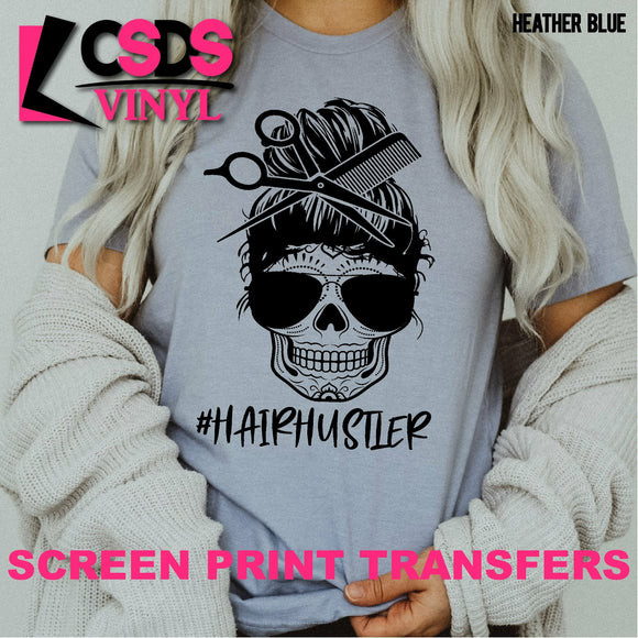 Screen Print Transfer - #Hairhustler 2 - Black