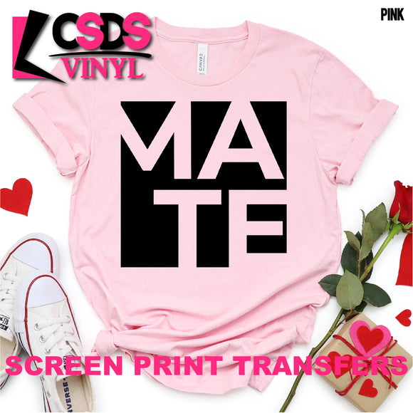 Screen Print Transfer - MATE Block Design - Black