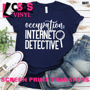 Screen Print Transfer - Internet Detective - White