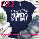Screen Print Transfer - Internet Detective - White