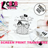 Screen Print Transfer - Pirates Coloring Page YOUTH - Black