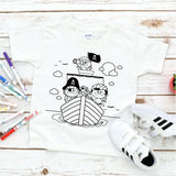 Screen Print Transfer - Pirates Coloring Page YOUTH - Black