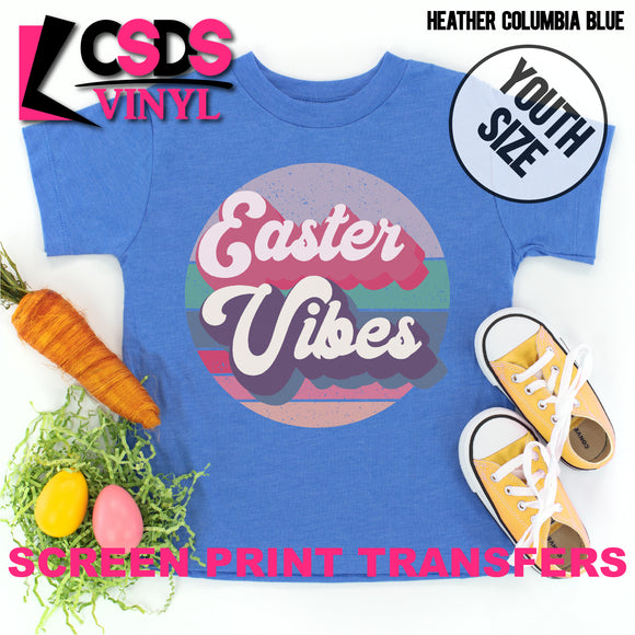 Screen Print Transfer - Retro Easter Vibes YOUTH - Full Color *HIGH HEAT* DISCONTINUED