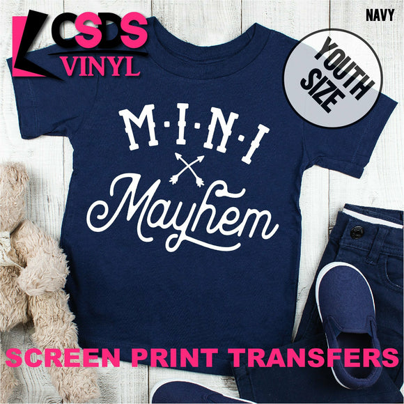 Screen Print Transfer - Mini Mayhem YOUTH - White