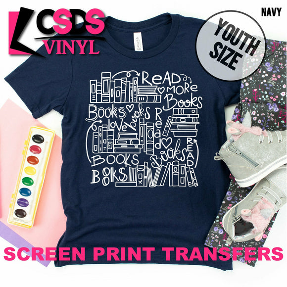 Screen Print Transfer - Read More Books YOUTH - White