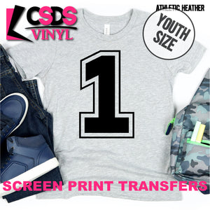Screen Print Transfer - Varsity Letter 1 YOUTH - Black
