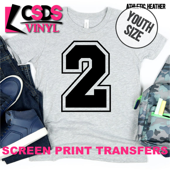 Screen Print Transfer - Varsity Letter 2 YOUTH - Black