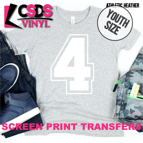 Screen Print Transfer - Varsity Letter 4 YOUTH - White