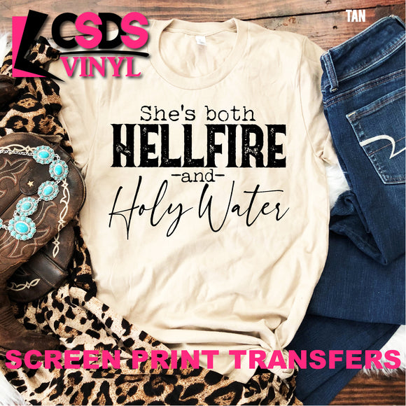 Screen Print Transfer - Hellfire and Holy Water - Black
