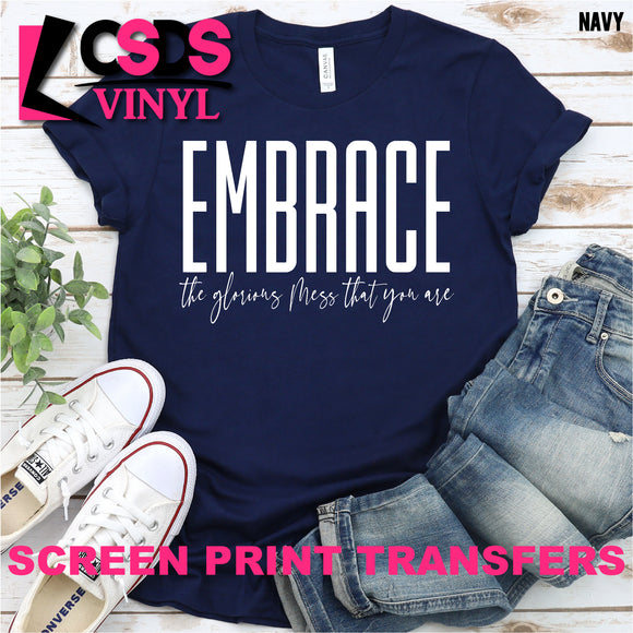 Screen Print Transfer - Embrace - White