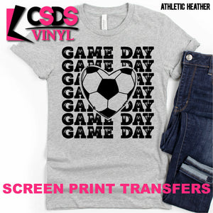 Screen Print Transfer - Game Day Soccer - Black