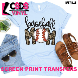 Screen Print Transfer - Baseball Mom Leopard - Full Color *HIGH HEAT*