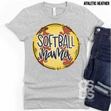 Screen Print Transfer - Softball Mama - Full Color *HIGH HEAT*