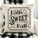 Screen Print Transfer - Fall Sweet Fall PILLOW/HOME DECOR - Black