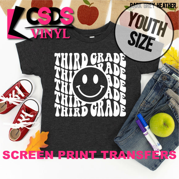 Screen Print Transfer - *Youth Groovy Third Grade - White