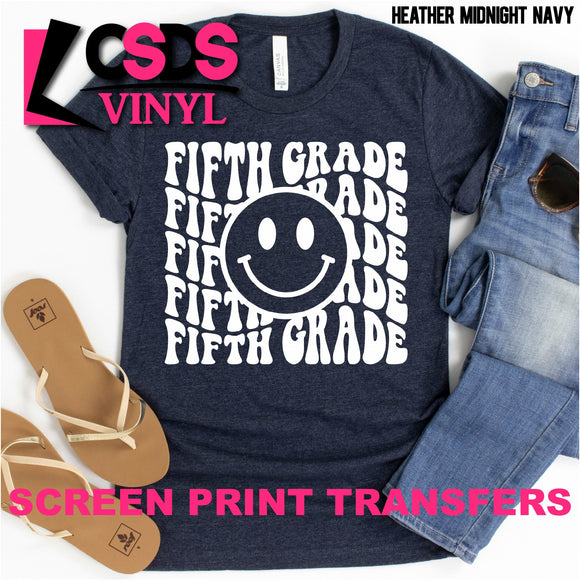 Screen Print Transfer - Groovy Fifth Grade - White