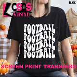Screen Print Transfer - Groovy Football Word Art - White