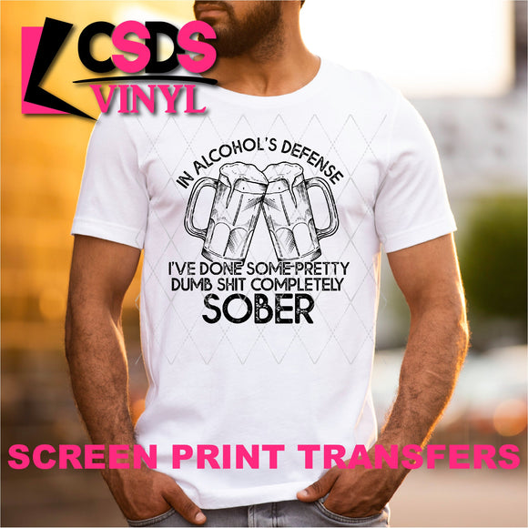 Screen Print Transfer - In Alcohol's Defense - Black