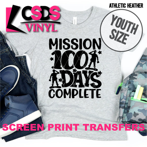 Screen Print Transfer - Mission 100 Days Complete YOUTH - Black