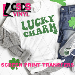 Screen Print Transfer - Groovy Lucky Charm - Green