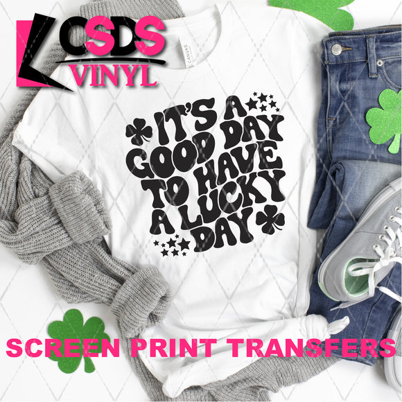 Screen Print Transfer - Lucky Day - Black