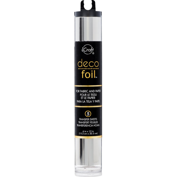 iCraft Deco Foil 5 Sheet Tube - Silver