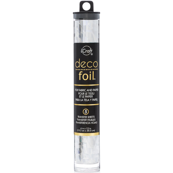 iCraft Deco Foil 5 Sheet Tube - Silver Shattered Glass