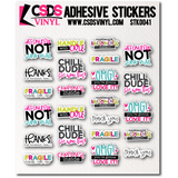Vinyl Sticker Sheet - STK0041 *Variety Pack*