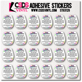 Vinyl Sticker Sheet - STK0126