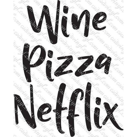SVG0031 - Wine Pizza Netflix - SVG Cut File