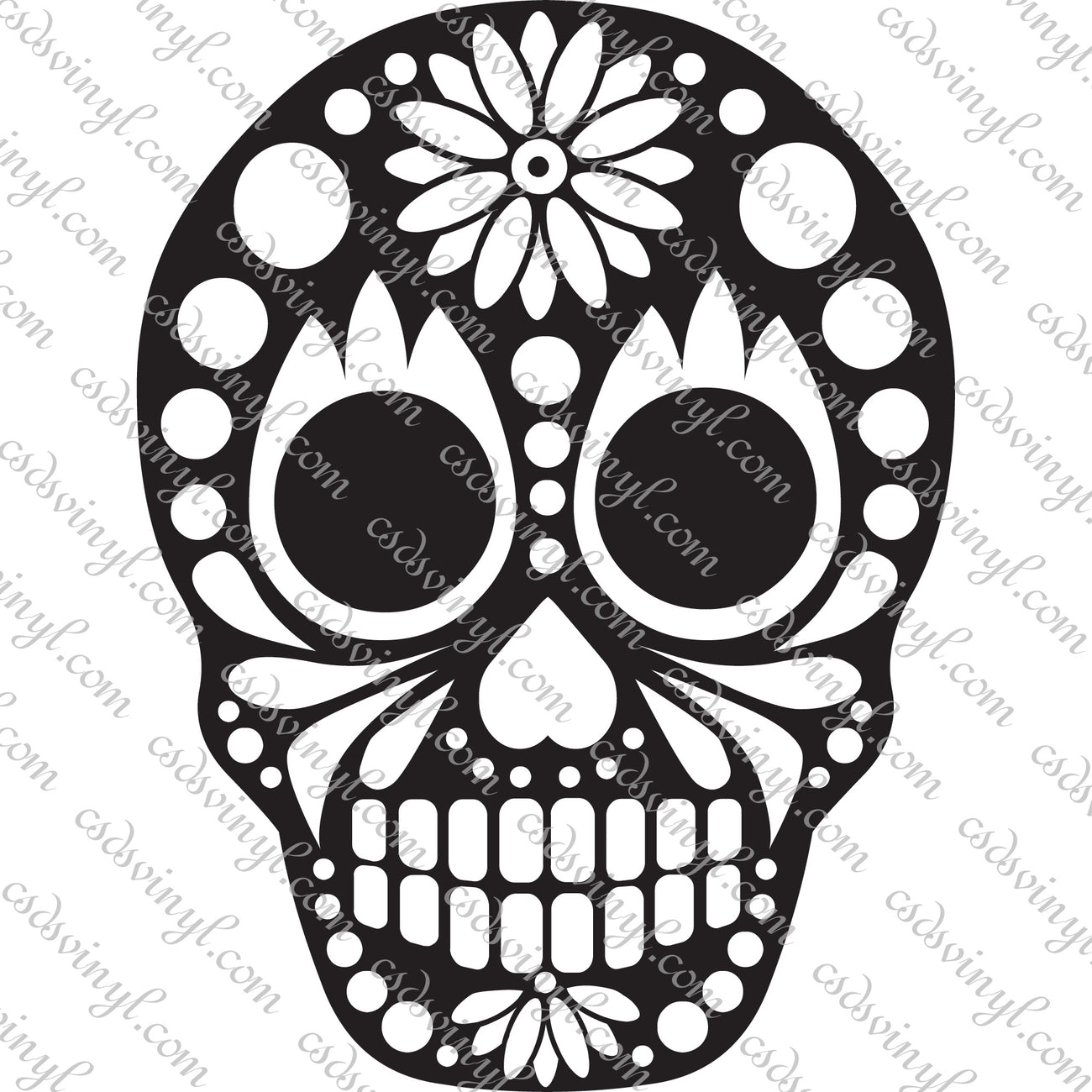 Pin-Up Sugar Skull SVG Cut File By Craft-N-Cuts