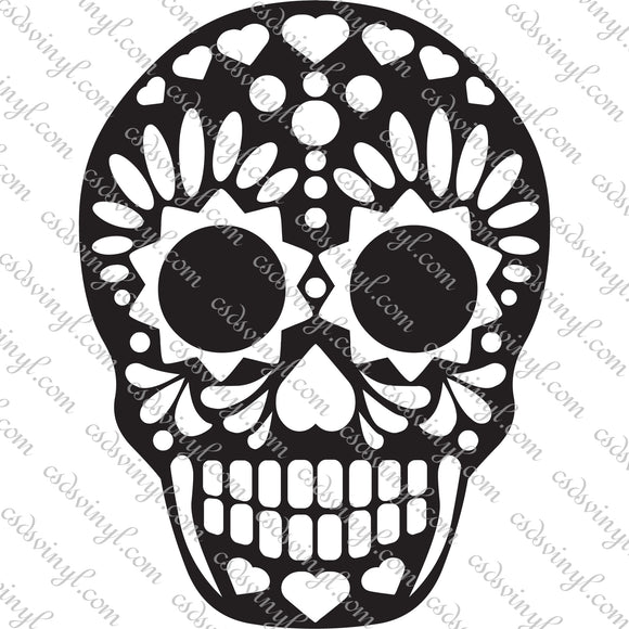 Free Sugar Skull Design 3 SVG Cut File