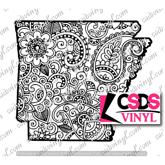SVG0082 - Paisley Arkansas - SVG Cut File
